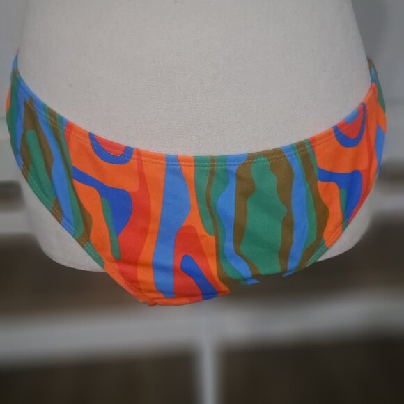Three Piece Multicolor Triangle Halter Bikini with Mesh Skirt XL Unbranded - Picture 8 of 13
